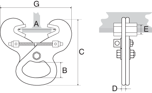 Trägerklemme Superclamp PFC Technische Zeichnung