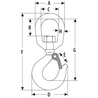 Eye hook type 14A (Grade 8)