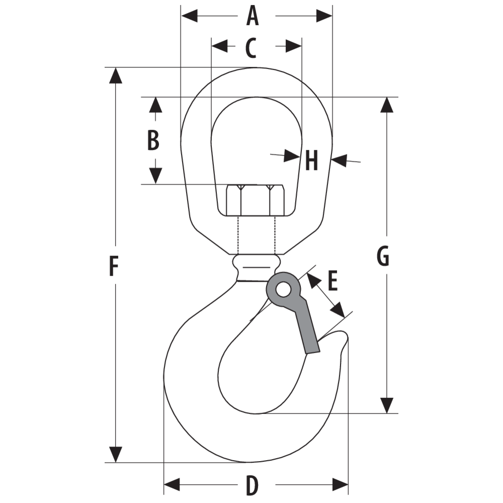 Eye hook type 14A (Grade 8)