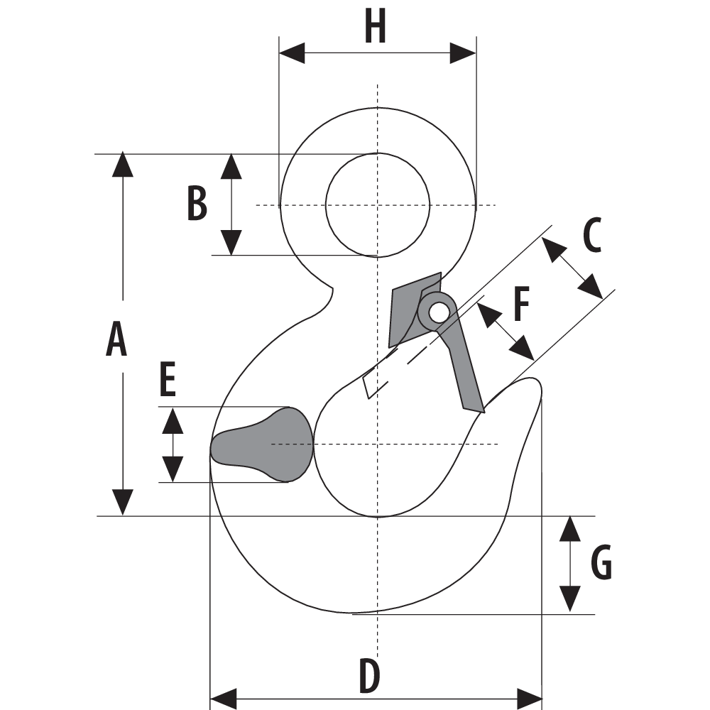 Eye hook type 14A (Grade 8)