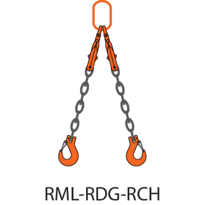 Chain sling assy 2-leg REMA-10-RML-RDG-RCH