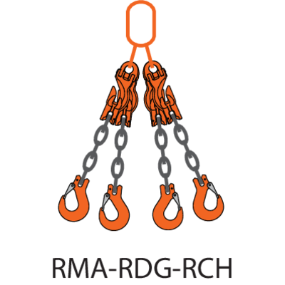 Chain sling assy 4-leg REMA-10-RMA-RDG-RCH