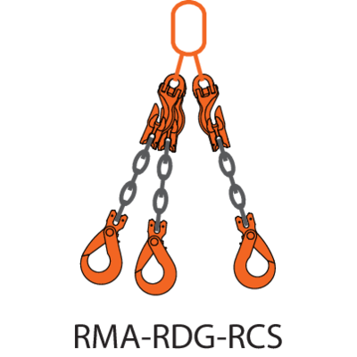 Chain sling assy 3-leg REMA-10-RMA-RDG-RCS