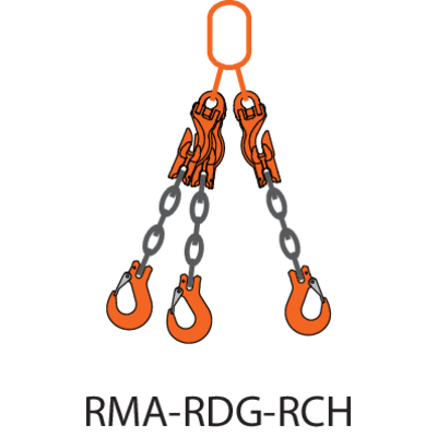 Chain sling assy 3-leg REMA-10-RMA-RDG-RCH