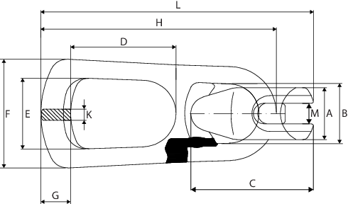 Blueprint of the concrete hook type RBH