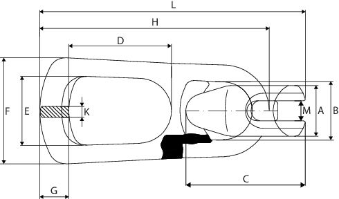 Schéma de l'anneau de levage pour béton RBH