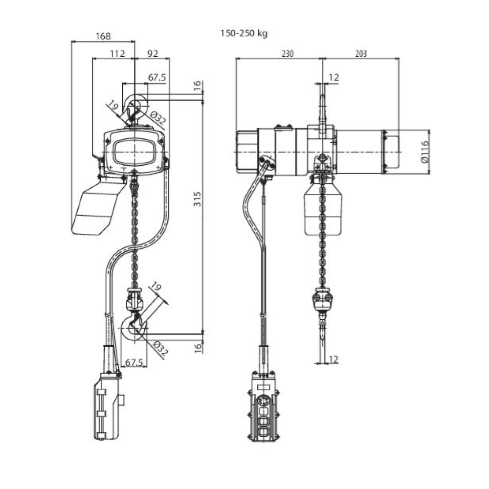 Alpha 400 V electric chain hoist
