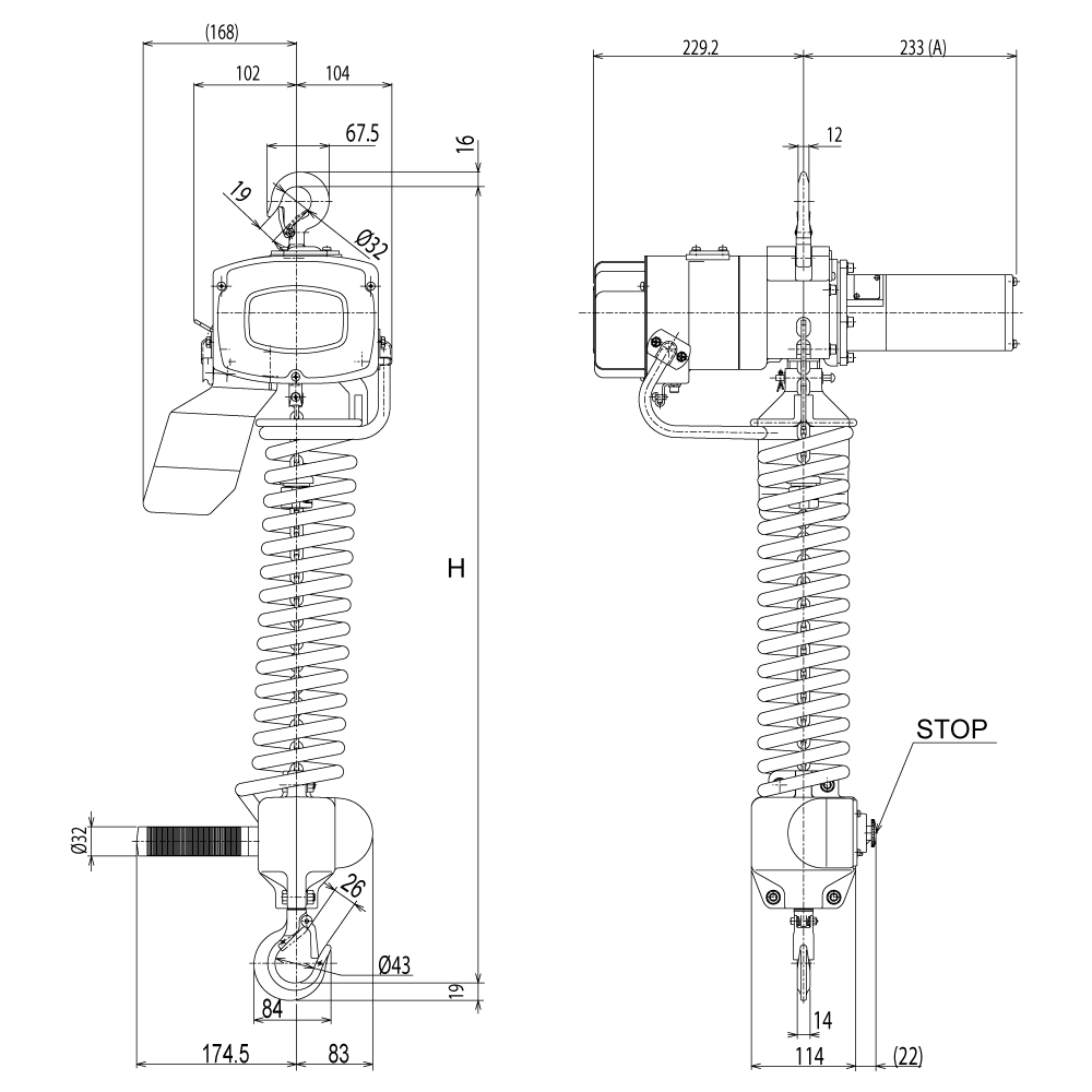 Elektrokettenzug Alpha ALHVDH 230 V 