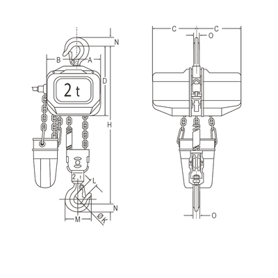 FBH 400 V electric chain hoist 2 speed