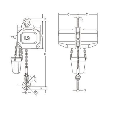 FBH 400 V electric chain hoist 2 speed