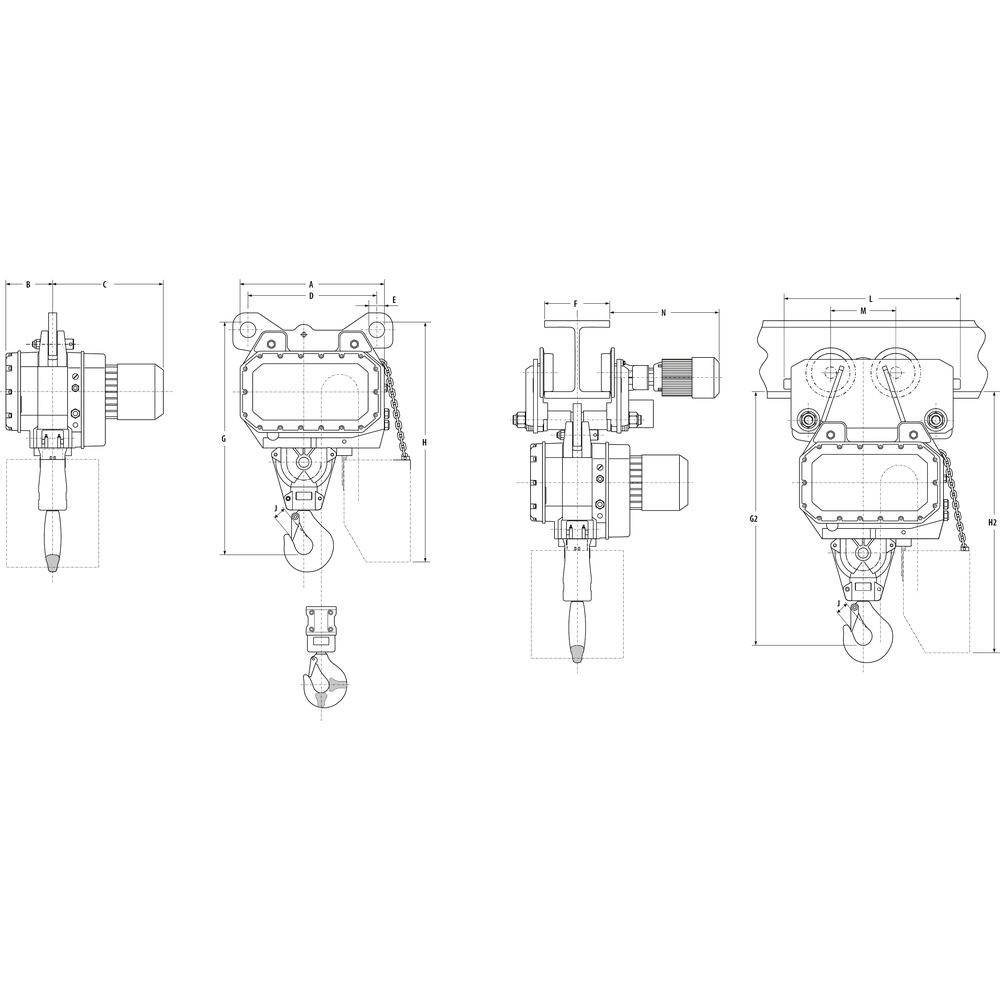 Palan électrique à chaîne type LK-13 400V/24V