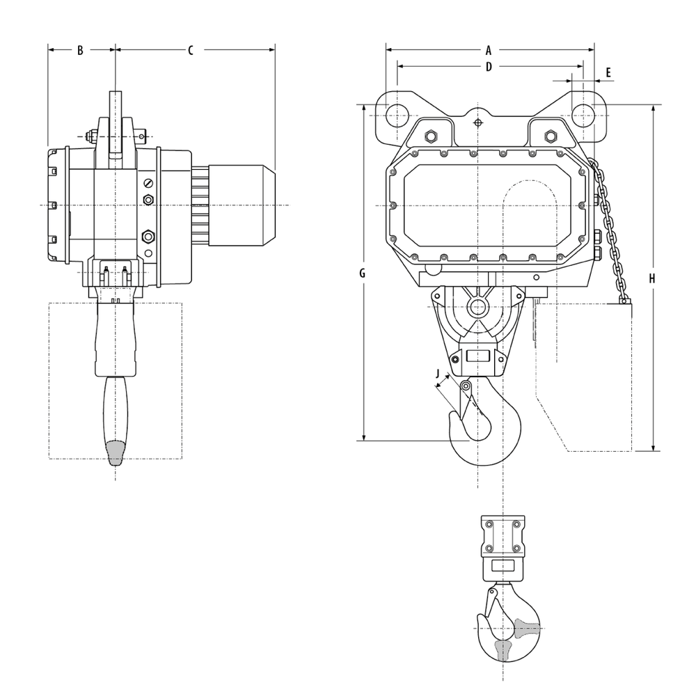 Palan électrique à chaîne type LK-13 400V/24V