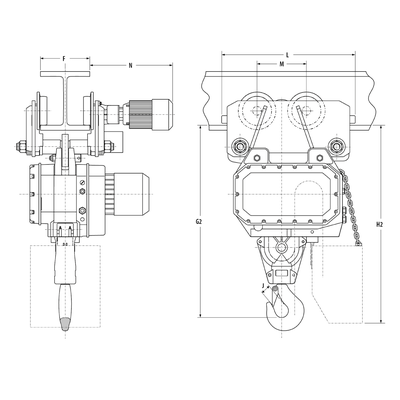 Palan électrique à chaîne type LK-13 400V/24V