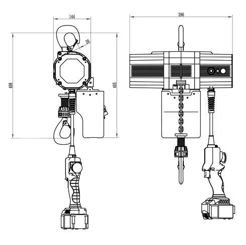 REMA X-BL Battery-powered electric chain hoist 500kg