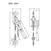REMA Select 2-OD lever hoist technical drawing 0,5 t - 3t