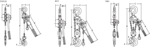 YA lever hoist drawing