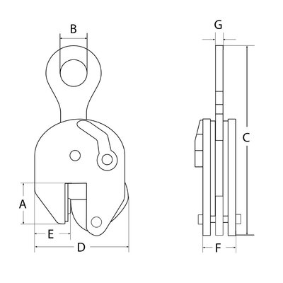 CS-H vertical plate lifting clamps for plate till 50RC (485 HB)
