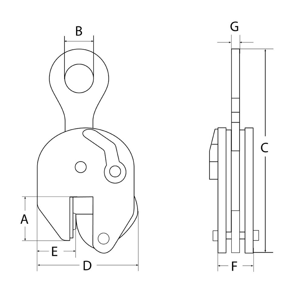 CS-H vertical plate lifting clamps for plate till 50RC (485 HB)
