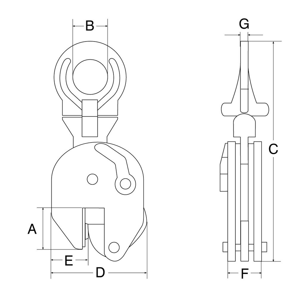 CU-H universal plate lifting clamps for plates till 50RC (485 HB)