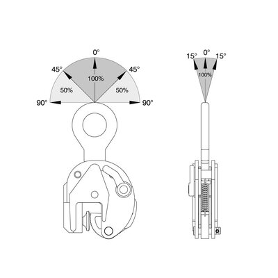 CBT vertical lifting clamp with movable pivot