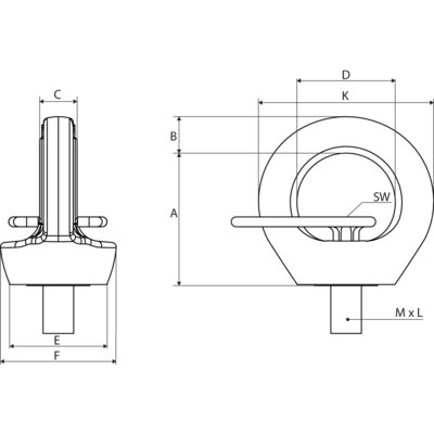 REMA C807X Ringschraube mit Schlüssel