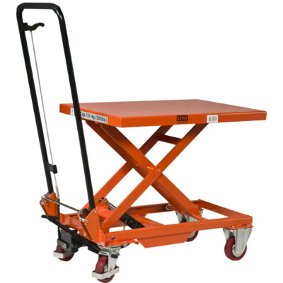 Manually operated mobile lifting table