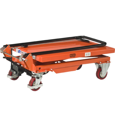 Manually operated mobile lifting table