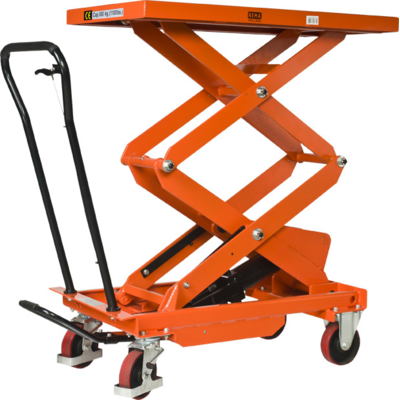 Manually operated mobile lifting table