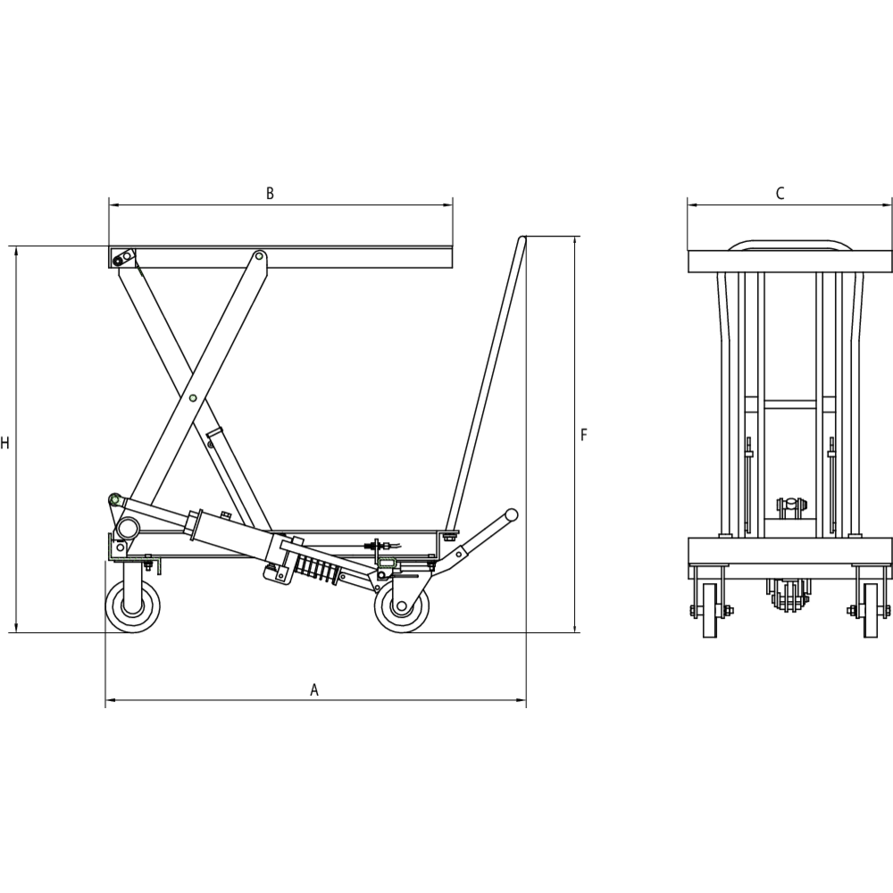 Stainless steel mobile lifting table HTR