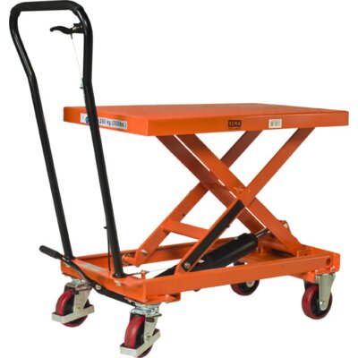 Manually operated mobile lifting table