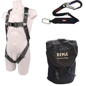 Auffanggurt Re-line, Bandfalldämpfers BVD1 im Rucksack Re-line