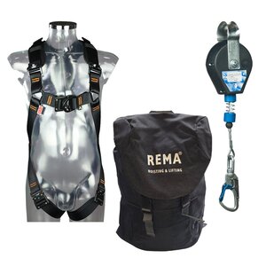 Auffanggurt Re-line, Höhensicherungsgerät HPS12 im Rucksack Re-line