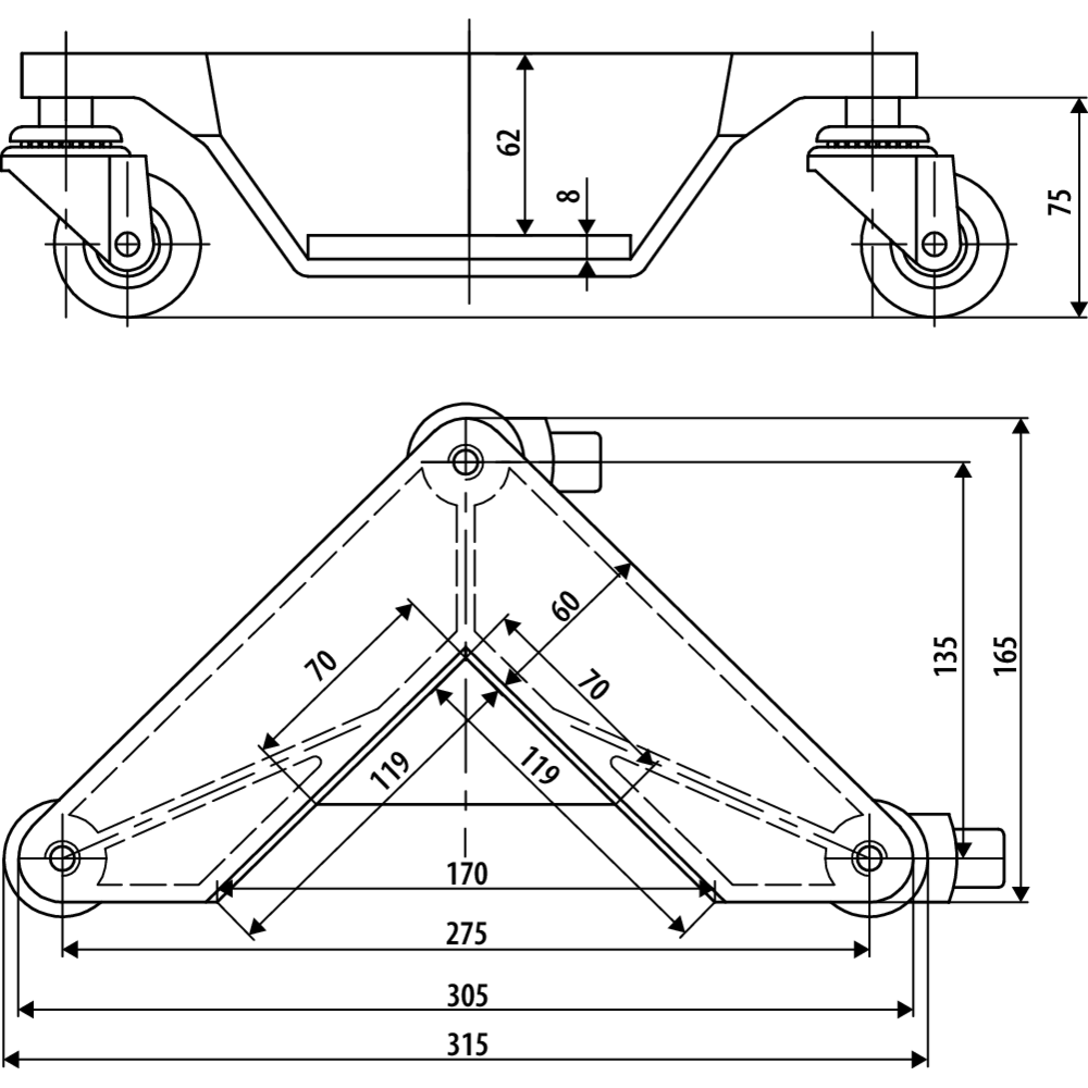 Transportfahrwerk Rema TKV/TBV