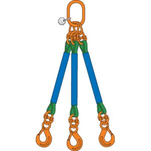 3-leg round sling assy with chain components (G10)