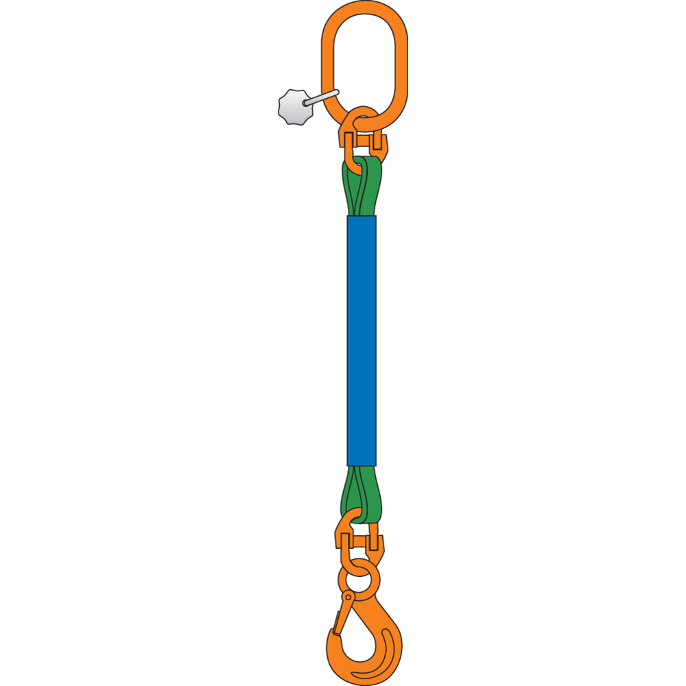 1-leg round sling assy with chain components (G10)