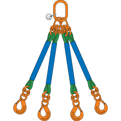 4-leg round sling assy with chain components (G10)