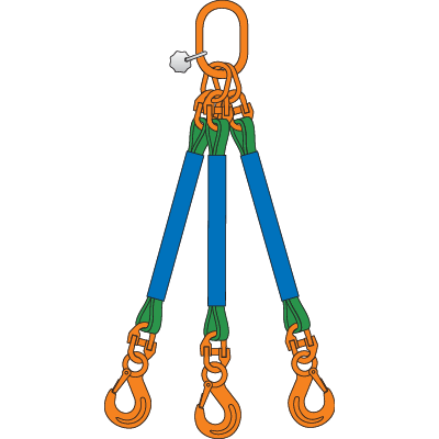 3-leg round sling assy with chain components (G10)