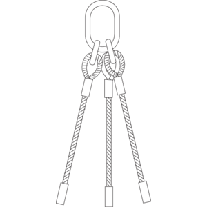 Wire rope slings 3-leg with chain components