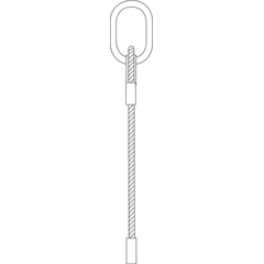 Wire rope slings 1-leg with chain components