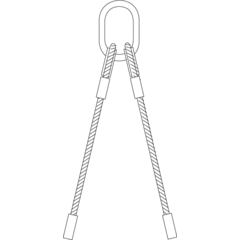 Wire rope slings 2-leg with chain components