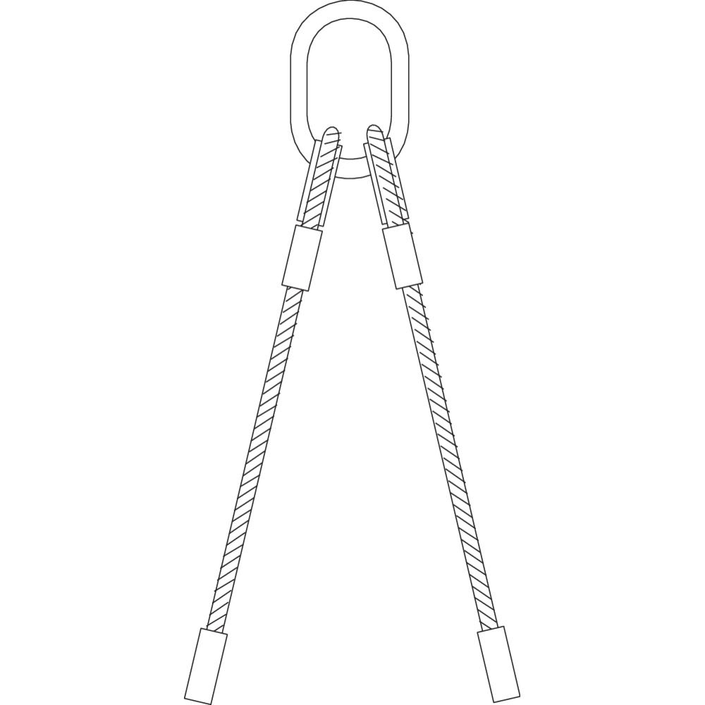 Wire rope slings 2-leg with chain components