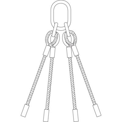 Wire rope slings 4-leg with chain components