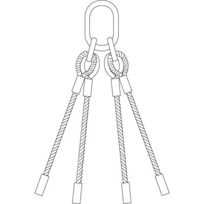Wire rope slings 4-leg with chain components