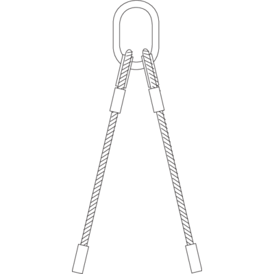 Wire rope slings 2-leg with chain components