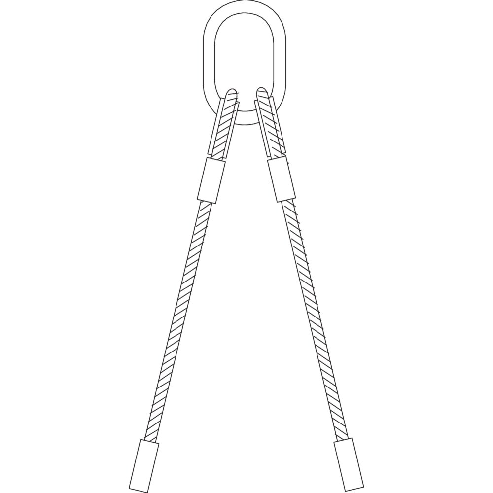 Élingues en câble acier - 2 brins - LRS levage - vente de matériel de levage