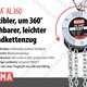 REMA AL360 - Aluminium-Handkettenzug, mit um 360° drehbarer Bedienungskette.