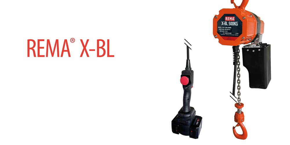 𝗥𝗘𝗠𝗔 𝗫-𝗕𝗟 250/500 kg 𝗕𝗮𝘁𝘁𝗲𝗿𝘆-𝗽𝗼𝘄𝗲𝗿𝗲𝗱 𝗲𝗹𝗲𝗰𝘁𝗿𝗶𝗰 𝗰𝗵𝗮𝗶𝗻 𝗵𝗼𝗶𝘀𝘁 𝗳𝗼𝗿 𝗲𝗮𝘀𝘆, 𝗺𝗼𝗯𝗶𝗹𝗲 𝗵𝗼𝗶𝘀𝘁𝗶𝗻𝗴